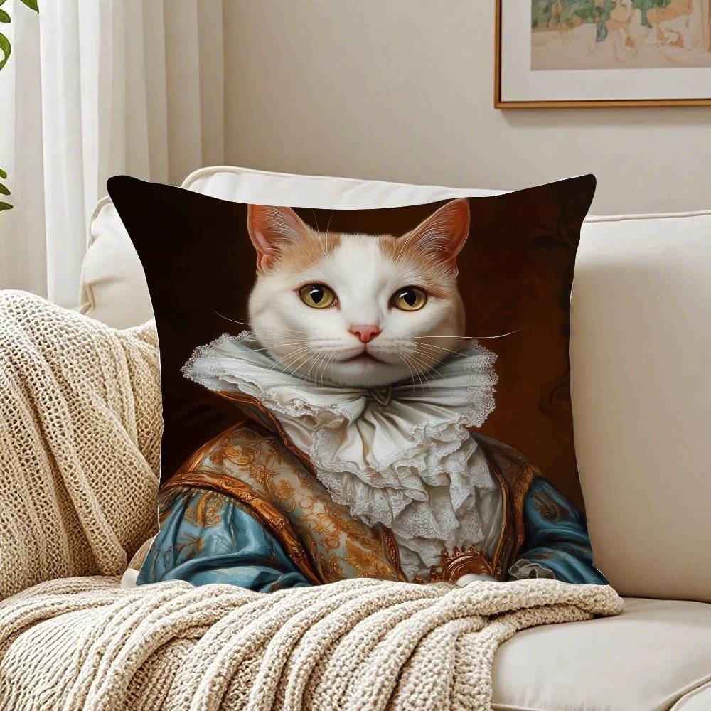 Cute Cat Printing Decorative Pillow Case Pattern Printed Pillowcase For Living Room Sofa Cushion Cover & Bedroom Decor