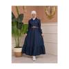 Buttoned Belted Hijab Denim Dress
