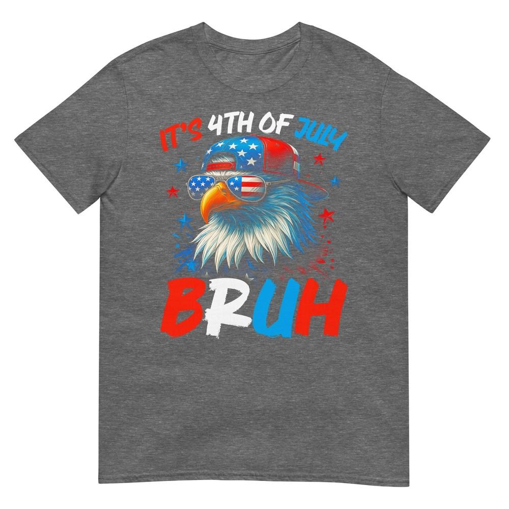 Bruh 4th Of July Boys Kids Fourth Of July Bald Eagle TShirt