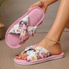Модные домашние хлопковые тапочки для женщин, удобные балетки для женщин, с открытым носком, противоскользящие, домашние тапочки-слайды для женщин, zapatos de mujer