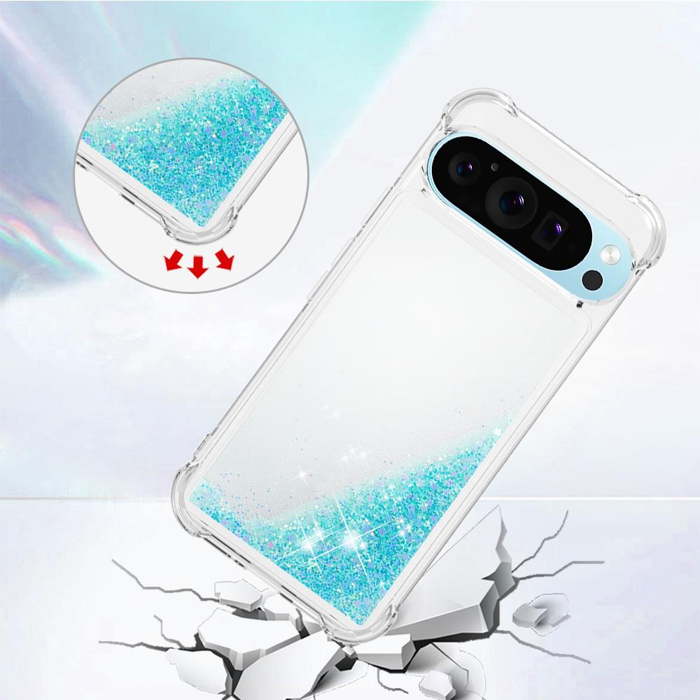 Милый чехол-жидкий песок с блестками и стразами для Google Pixel 10 9 8 Pro XL 9A 8A 7A, противоударный, прозрачный, мягкая задняя крышка