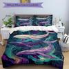 3Pcs Whales Cosmic Dreams Bedding Set Soft Fabric Duvet Cover Pillowcases Home Christmas Xmas Halloween Gift 1 Duvet Cover 2 Pillowcase N1144