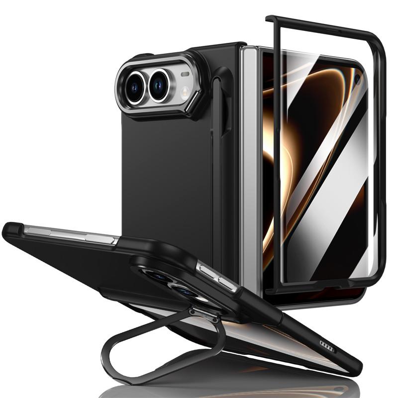 For iphone Duo 5G Case S Pen With Screen Glass Hinge Protection Cover For iphoneDuo Metal Lens Bracket Stand Holder Cover