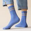 Yousheng Women Striped Wool Socks Color Block Thickened Crew Socks Warm Winter Terry Socks for Sports Fitness Running Everyday Wear
