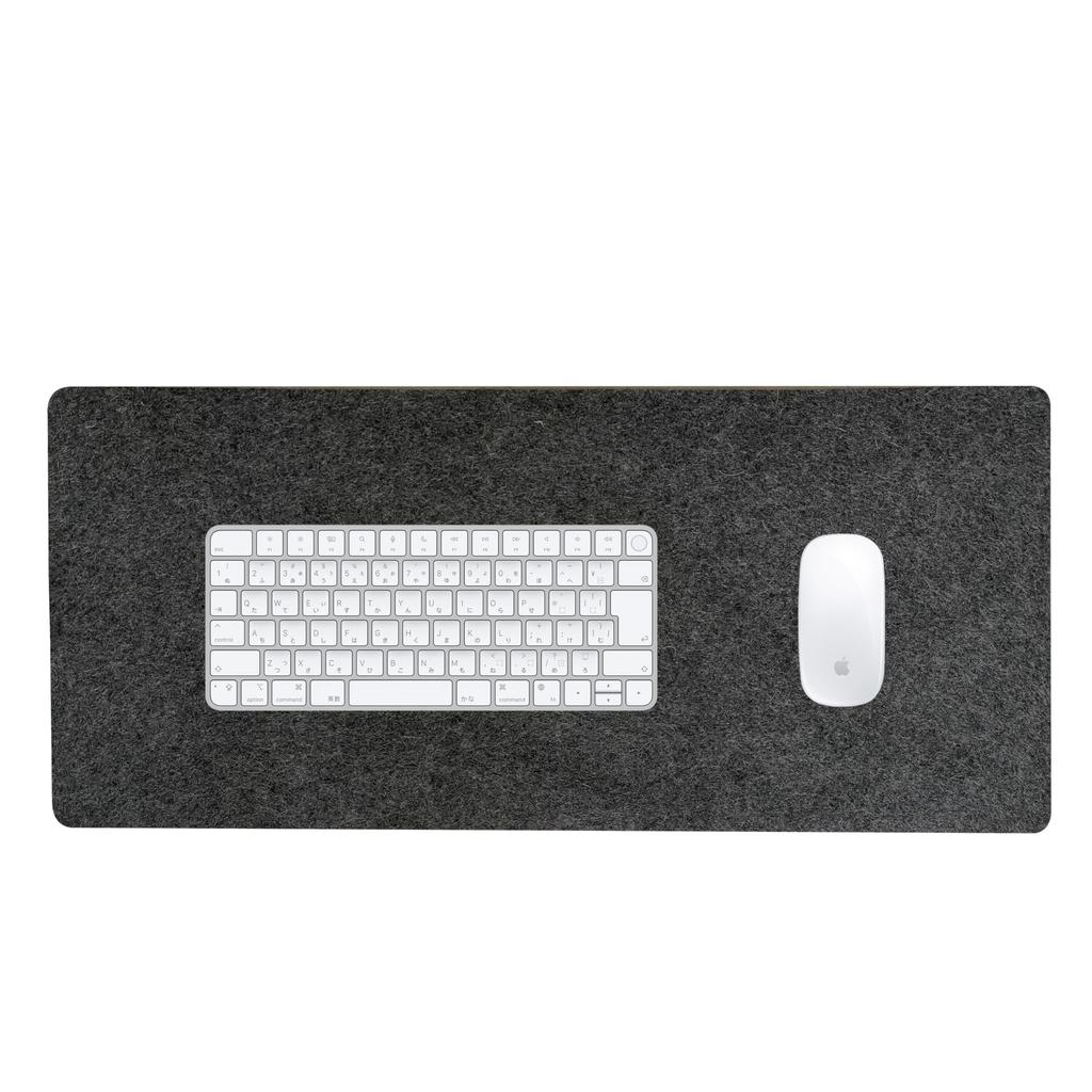Amesoba Smooth Wool Desk Mat, Reduced Itchiness, 4mm Thick (Dark Gray, 30cm X 60cm)