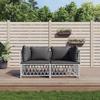 VidaXL Garden Lounge Set with Cushions 2 Pcs White Steel, Lounge Set, Outdoor Lounge Set, Furniture Set 3186812
