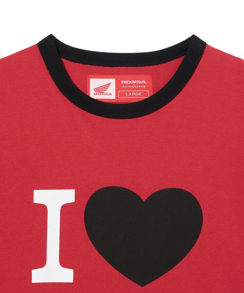 PHYPS MOTORCYCLE I Love Honda Ringer T-Shirt_Red