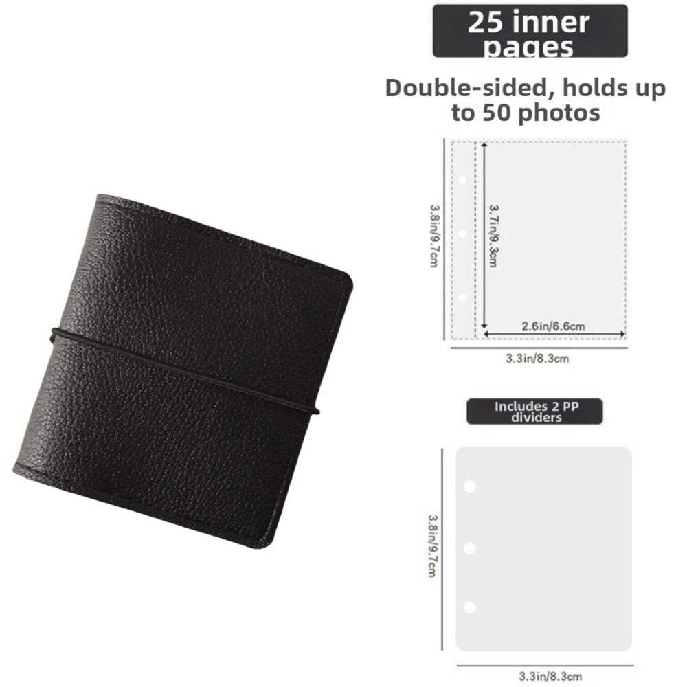 3-Inch Photocard Binder 3-Hole Ring Acid-free Pages Mini Photo Album High-transparency 25 Inner Sheets Card Collect Book Fans