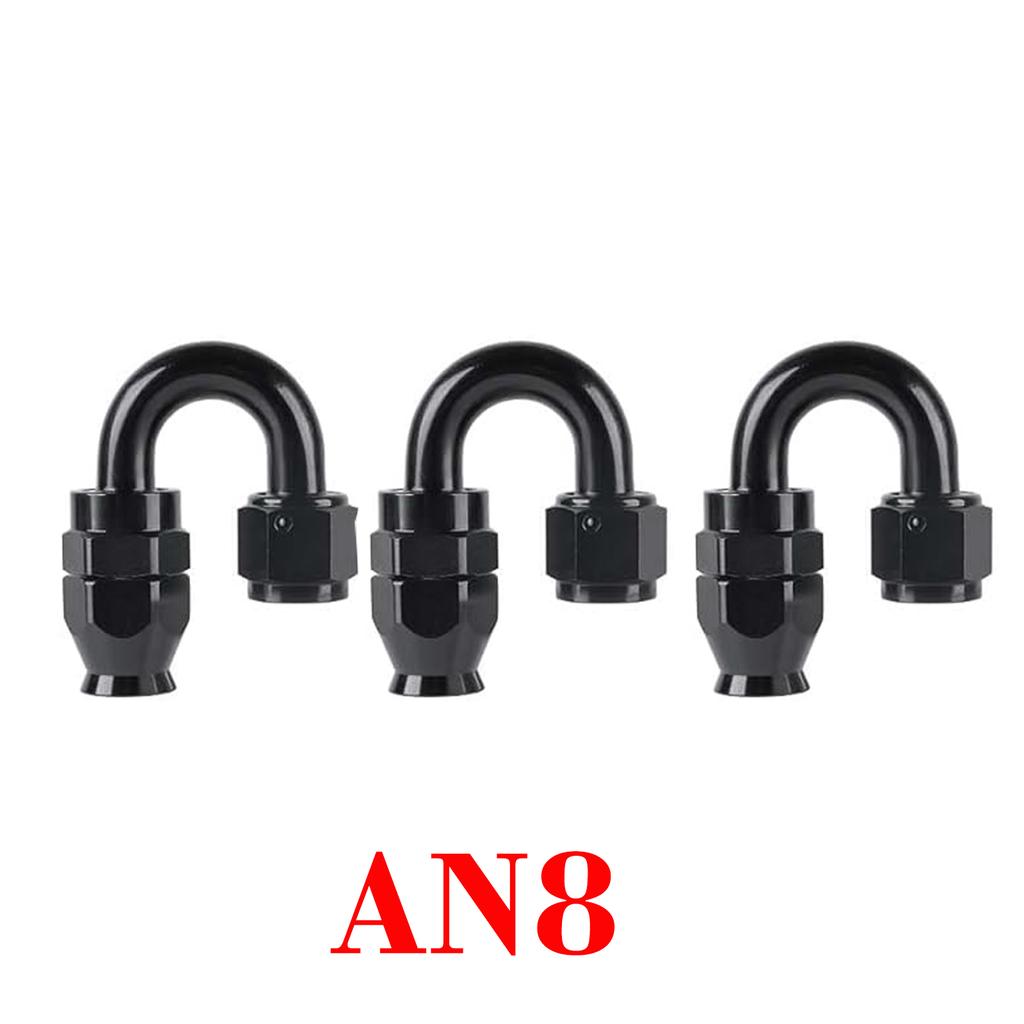 0/45/90/180Degree PTFE Swivel Fuel Hose End AN3 AN4 AN6 AN8 AN10 AN12 AN16 AN20 For E85 Fitting Aluminum Accessories Adapter
