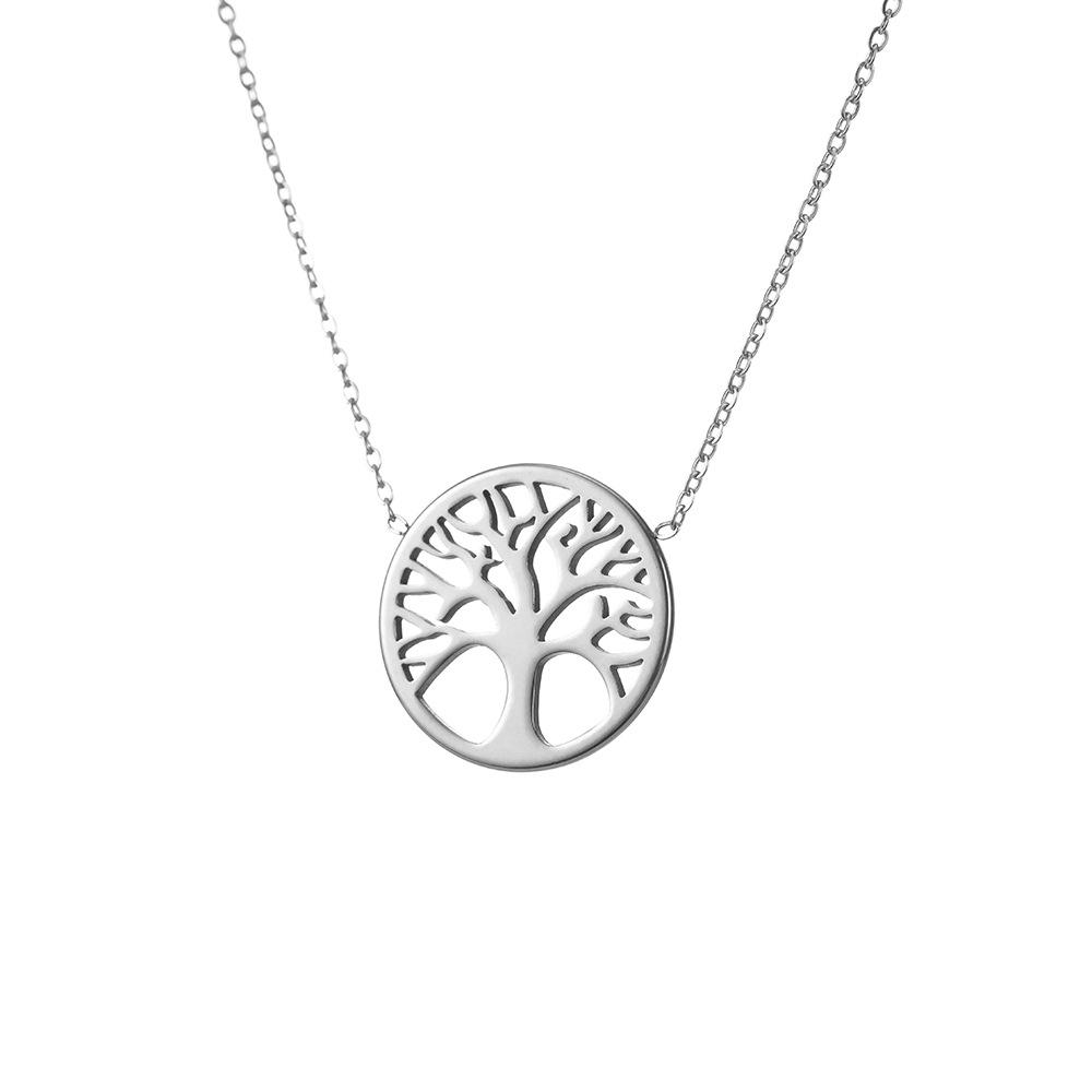 Fashion Life of Tree Necklace Stainless Steel Real Gold Electroplating Non-fading Pendant Jewelry