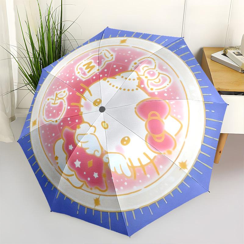 1pc Hello Kitty Milk Apple Umbrella with Plastic Handle,Suitable for All Seasons Home Travel Outdoor UmbrellaSanlio050