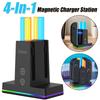 4-в-1 Магнитная зарядная станция со светодиодными индикаторами, док-станция для быстрой зарядки, вертикальный кронштейн для зарядки геймпада для NS2 PRO, аксессуар для Joy-Con
