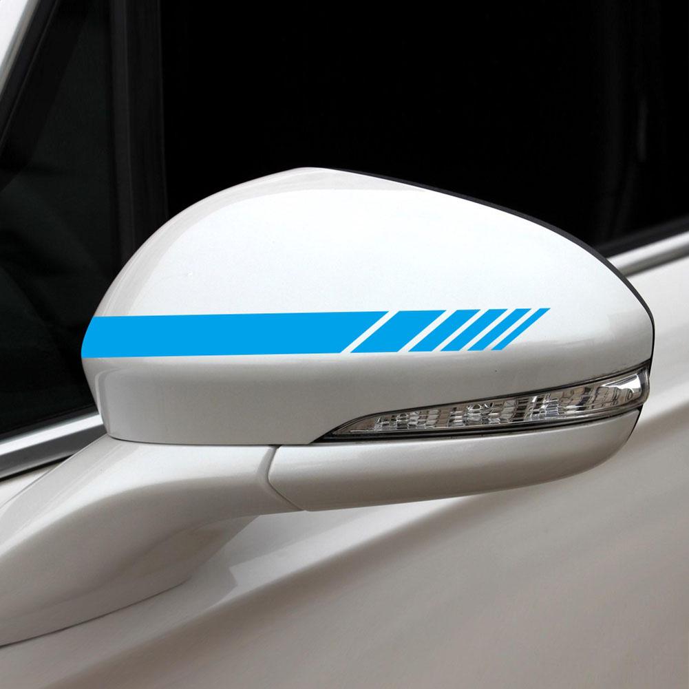 Car Sticker Sporty Racing Stripe Side Body Hood Rearview Mirror Decor Set Auto Stickers