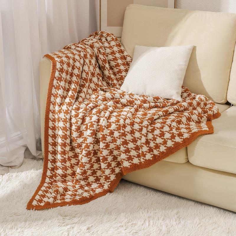 Мягкое флисовое одеяло с узором «гусиные лапки» в полоску зебры для дивана. Роскошное фланелевое одеяло для дивана-кровати, стула, плюшевое, теплое и уютное одеяло с геометрическим рисунком сетки.