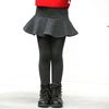 Girls' Winter Fleece-Lined Skirt Leggings - Thick Pure Cotton, Solid Colors, for Middle and Large Children