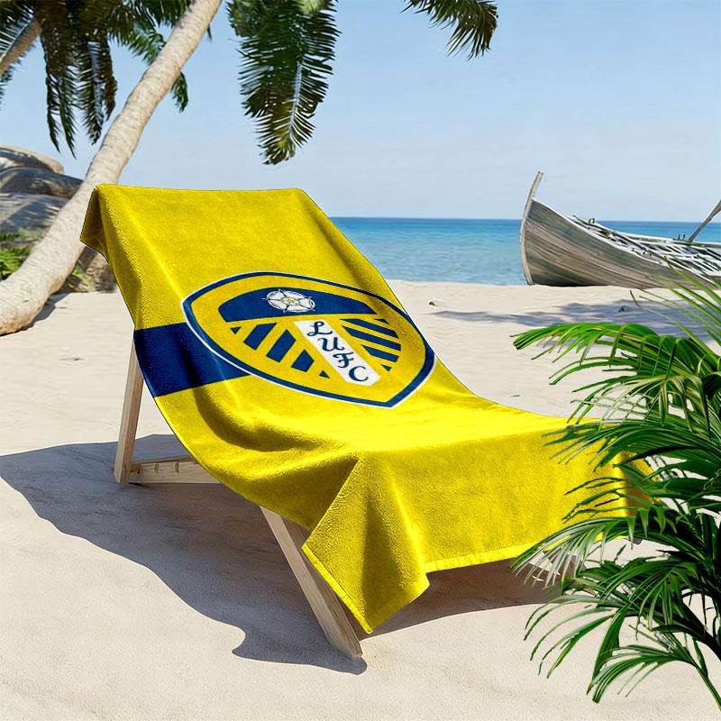 Пляжное полотенце с принтом Leeds United, Большое мягкое быстросохнущее полотенце для пляжа, кемпинга, плавания