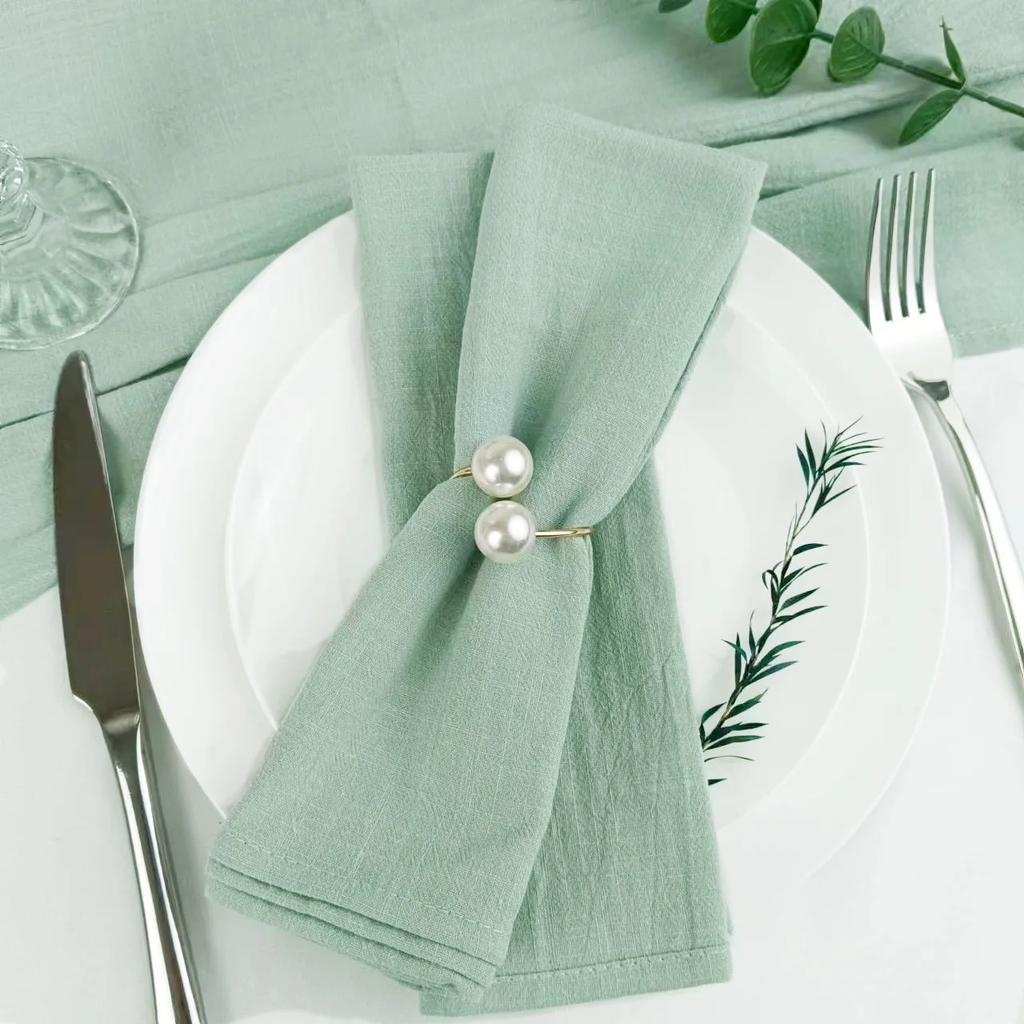 Салфетки 24 шт., хлопковые мягкие салфетки для ужина, ткань 30x45 см, нежно-голубые салфетки в деревенском стиле для свадебной вечеринки, украшения пасхального стола