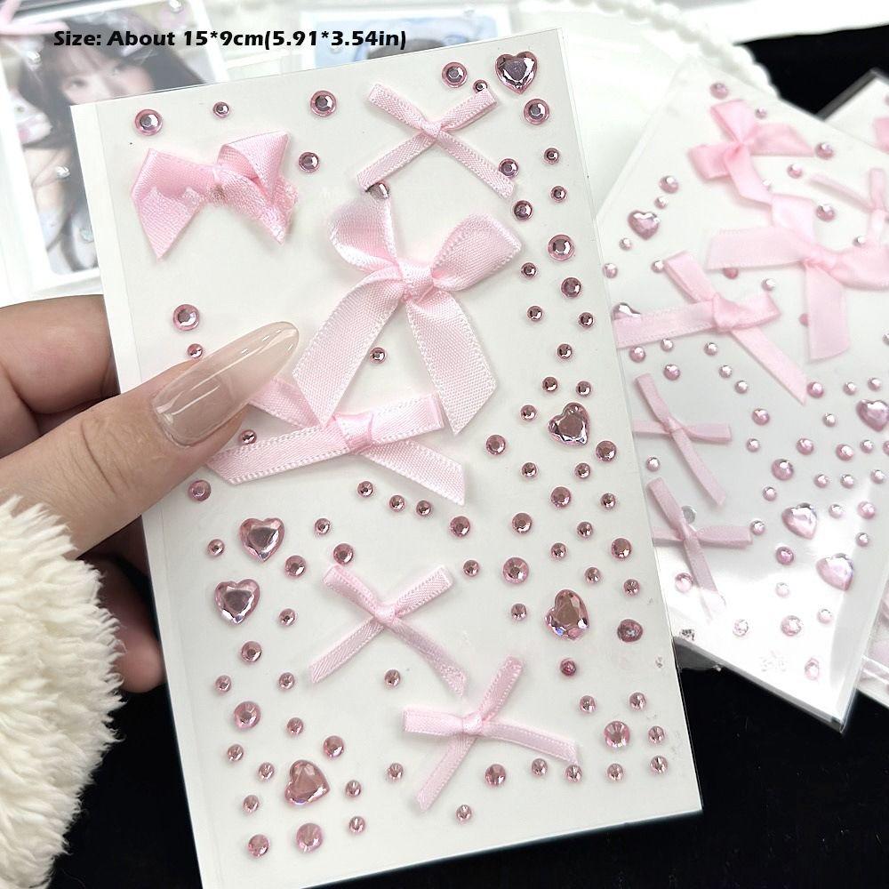 Сделай сам K-pop фото наклейки для декора Розовые наклейки со стразами Для держателя фотокарточек