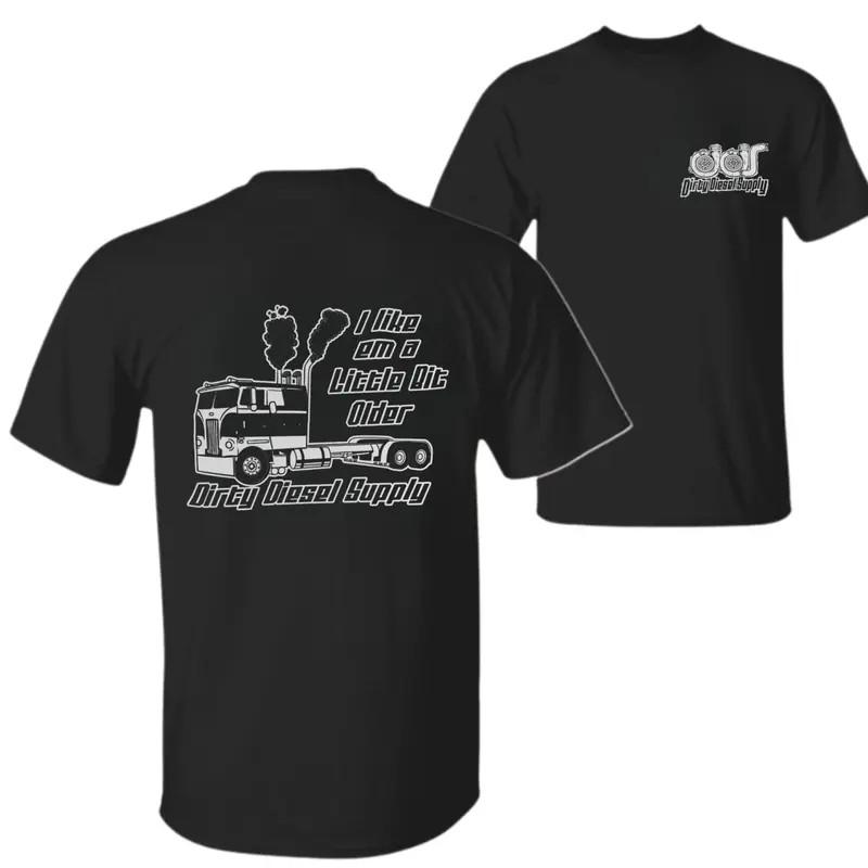 Black Graphic Tee Featuring “I Like Em A Little Bit Older” Semi Truck