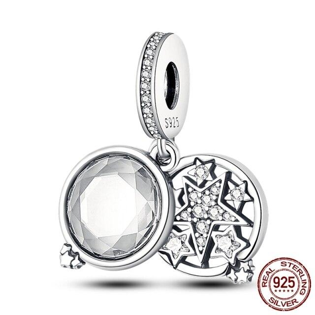 Star Collection 925 Silver Dangle Charms Stud Earring Rings Clip Charm Necklace Safty Chain Fit Original Bracelet DIY