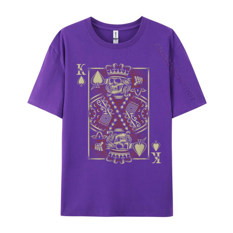 King Of Spades Skull Unisex Poker Card Game Grunge Biker Cards Funny Pure Cotton Tshirts For Unisex Normal Tops Shirts