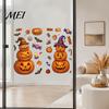 Decorative Window Posters Halloween Cartoon Cling Stickers, Ghost Pumpkin Candy Glass Decals, Self-Adhesive Removable Indoor Festive Scene Setters Art