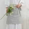 Элегантный фартук в полоску Хлопковый фартук для кафе Художественных студий Поясной фартук Уборка