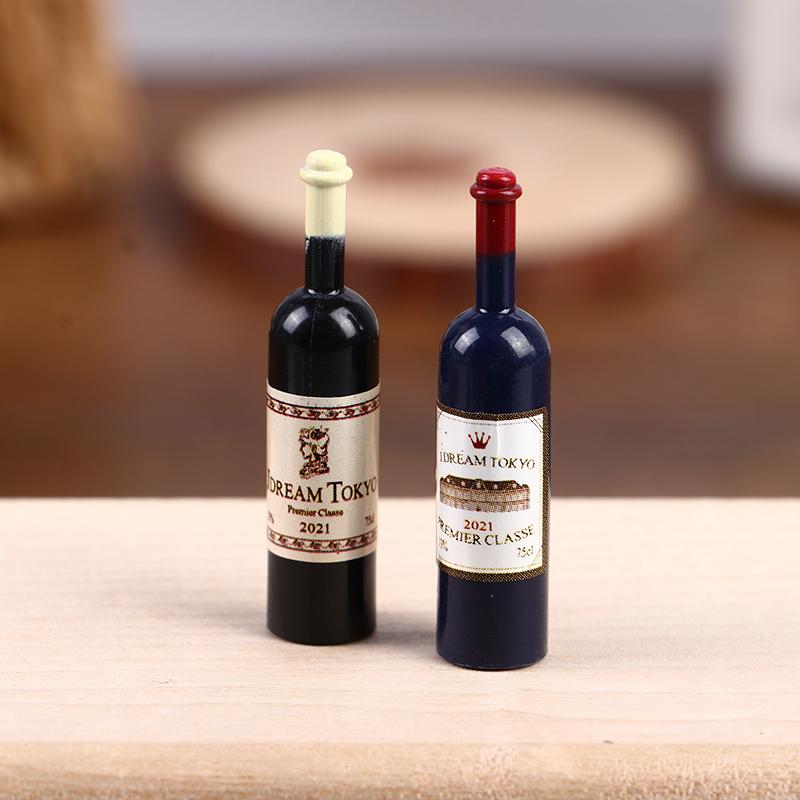 5Pcs 1:12 Dollhouse Miniature Wine Cup Beer Mug Wine Bottle Model Doll Decor Toy