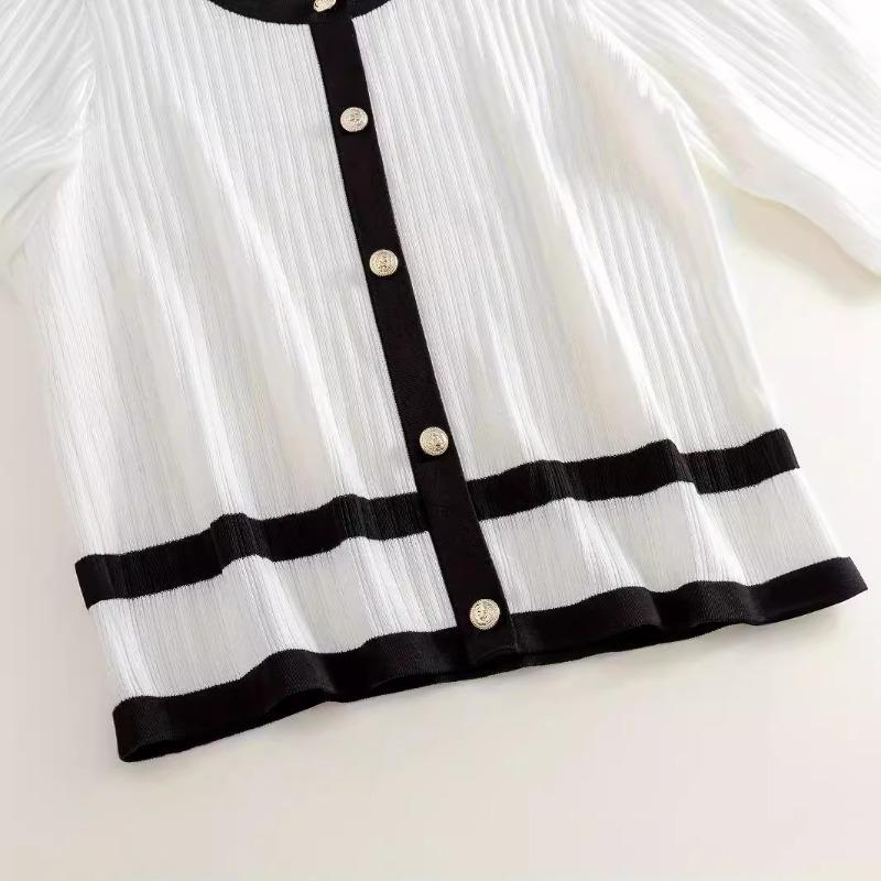 Круглый вырез с длинными рукавами трикотаж женский весенний однобортный топ с высокой талией тонкий