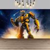 Robot Transformersed Them Party Decor Boys Birthday Backdrop Bumblebee Mechanical Warrior Party Supplies Decor Background279