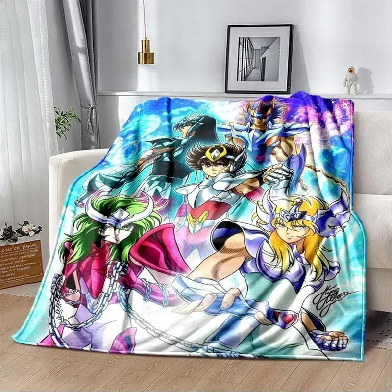 3D Ретро Аниме Мультфильм Saint Seiya Фланелевое Одеяло Мягкое Уютное Диван Кровать Дорожное Одеяло Подарок Ребенку на День Рождения