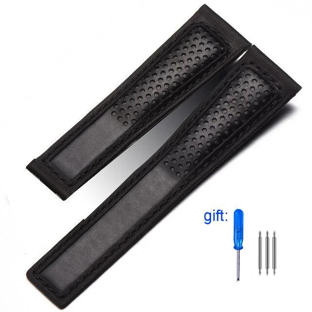 Genuine Leather Watch Band For Tag Heuer Carrera Diving Monaco F1 Series Breathable Watch Straps 22mm Men's Watch Chain