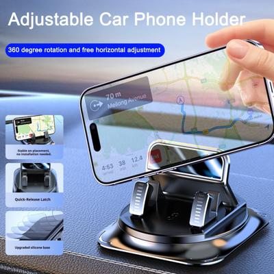 Крепление для телефона на приборную панель автомобиля, вращающийся на 360 градусов держатель для телефона с противоскользящей подушкой, управление одной рукой, держатель для парковочной ID-карты для iPhone для Android