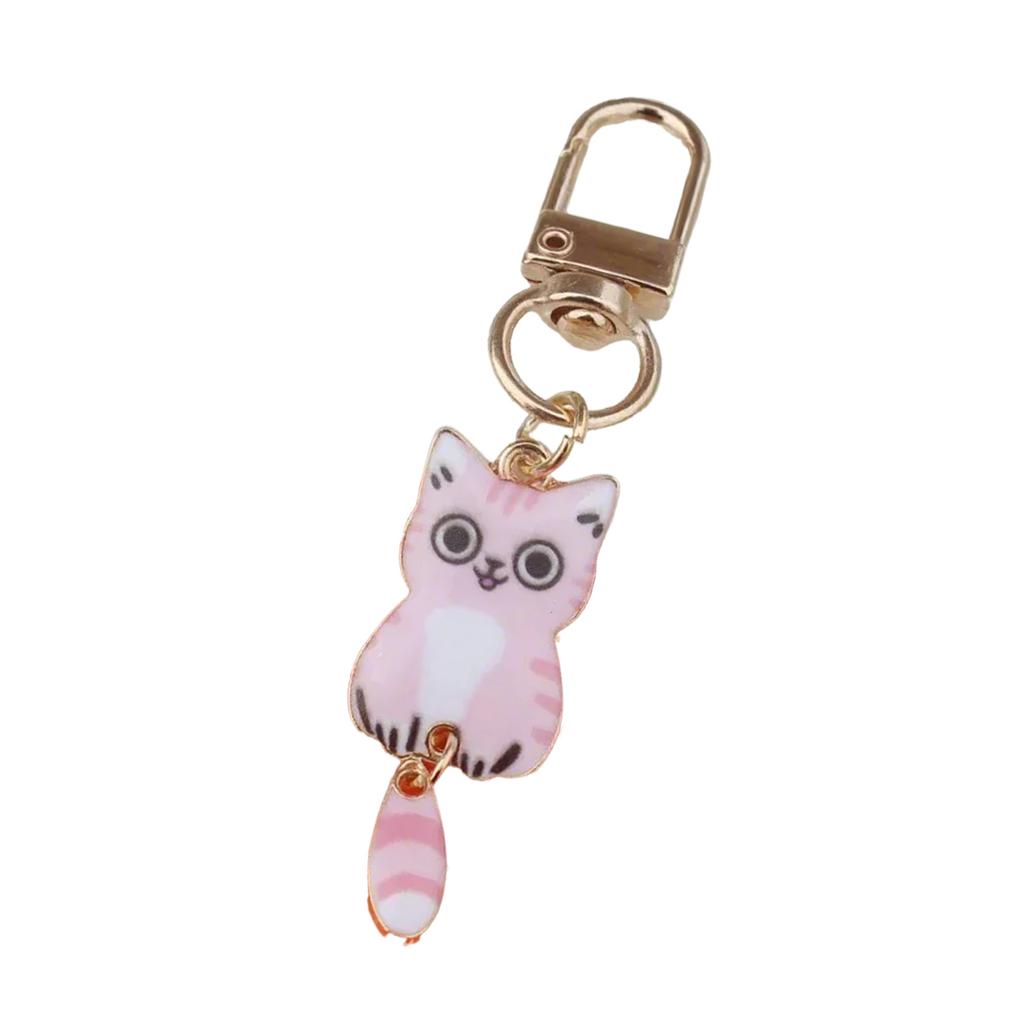 Stylish Alloy Cat Keychain With Durable Metal Pendant Printed Cat Keychain For Backpack Zipper Or Gift Giving