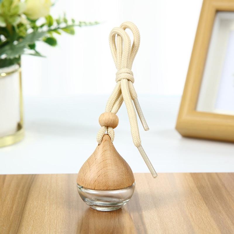 5 мл пустые подвесные авто духи матовые мини флаконы для духов с деревянной крышкой матовый стеклянный флакон для эфирного масла портативный