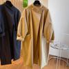 Korean Style High-End Stand-Up Collar Loose Mid-Length Trench Coat for Women