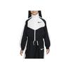 Nike Color Block Logo Print Stand Collar Long Sleeve Jacket Kids Jackets Black White FB1267-010