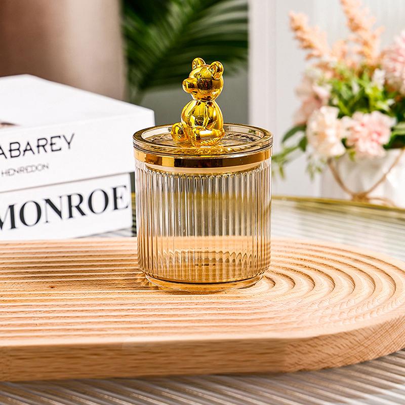 Милый медведь, держатель для ватного диска, стержень для ватной палочки, коробка для хранения косметики, ювелирных изделий, контейнер для макияжа для ванной, органайзер для помады, коробка