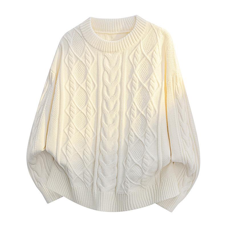 Pullovers Long Sleeves Sweaters Unisex Sweater Paragraph Round Neck Diamond Plaid Knitted Bottoming Shirt Autumn Winter Loose Casual Warm Wool Tops