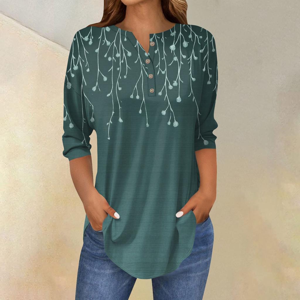 Женские повседневные рубашки с рукавом 3/4, модные туники с принтом Святого Патрика и карманами