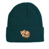 Curl Up Fox Winter Knitted Cap Beanie, Animal Man Cap Thermal Lightweight Stylish Gorro Knit Hat Beanie