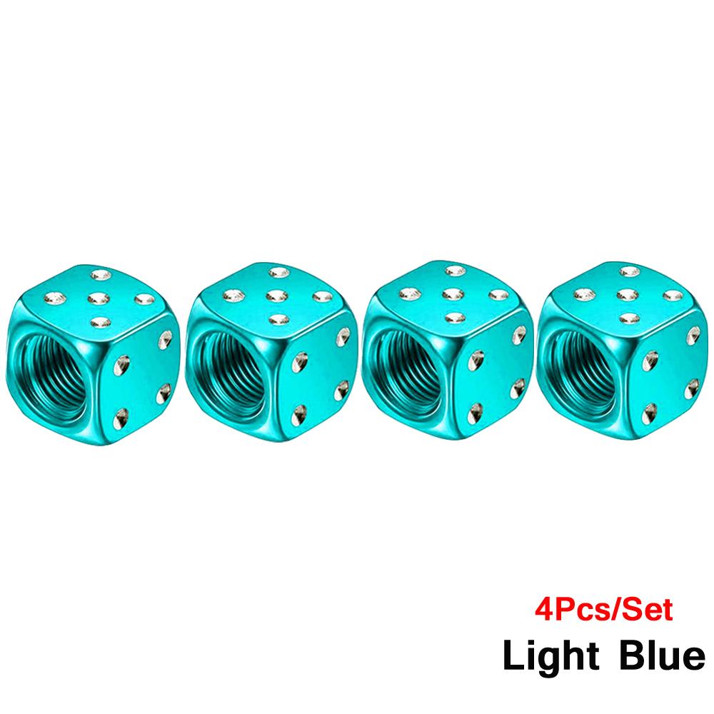 Алюминиевые колпачки для вентилей шин Dice, пылезащитные колпачки для автомобильных, грузовых, мотоциклетных, велосипедных, для вентилей Dice, стержней колес, покрышек, стержней колес, воздушных клапанов, пылезащитный колпачок