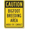 SmartSign Funny Caution Bigfoot Breeding Area Sign - 3inch Avoid Eye Contact Metal Novetly Sign,