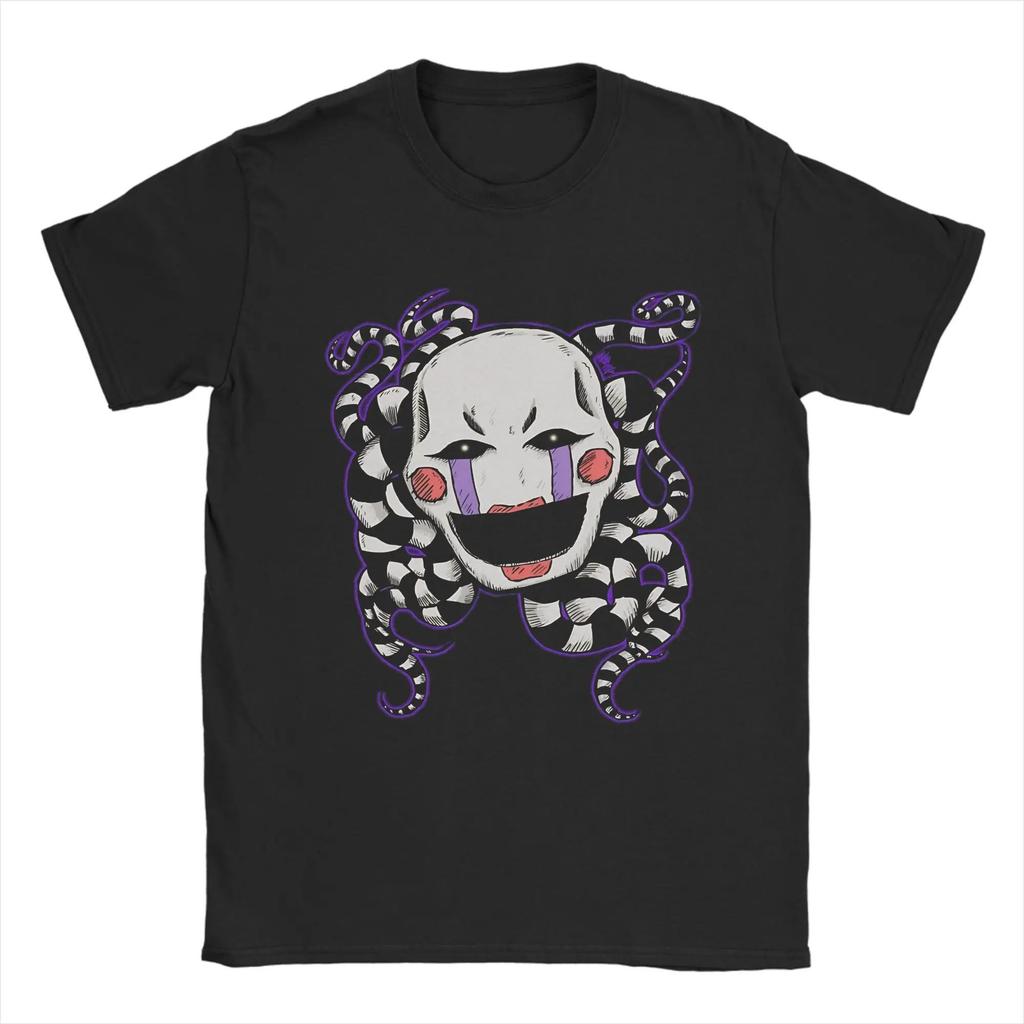 FNAF В Фредди Хлопковые Футболки Винтажные Футболки Y2k Кукла Марионетка Футболка Повседневная Свободная Футболка Потрясающая Короткий Рукав Уни...