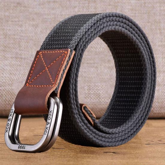 Женский и мужской парусиновый ремень с двойной пряжкой и пряжкой, простой повседневный универсальный молодежный пояс-карго, спортивные джинсы на открытом воздухе, аксессуары