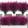 5PCS 7 Heads Artificial Lavender Wheat Ear Lavender Bouquet Reusable Faux Lavender  Wedding Decor
