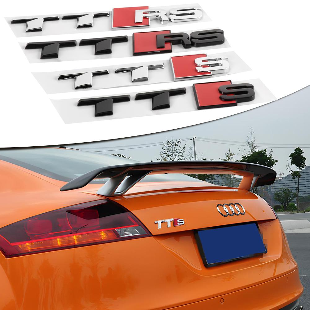 1pc Car Styling TTS TTRS Logo Side Body Rear Bumper Tail Trunk Sticker Decal For f2 TT Series TTRS TTS Car Replacement Badge
