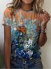 Summer New Fashion 3D Flower Print Women O-Neck T-Shirts Short Sleeve Casual Street Tee Loose Clothes Female Clothin