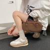 Винтажные женские осенние кроссовки из натуральной кожи на платформе для спорта и отдыха модные и универсальные