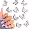 10pcs, Butterfly Nail Charms With Rhinestones, 3D Alloy Butterfly Nail Gem Accessories, Nail Art Jewelry For Girls Nail Art Crafts Decoration Supplie